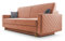 Sofa aus Samtstoff mit Schlaffunktion und Bettkasten Couch für Wohnzimmer Schlafsofa Sofagarnitur Polstersofa Wohnlandschaft mit Bettfunktion Velours 230x100x85cm - CALIFORNIA - Pfirsich (Kronos 41)
