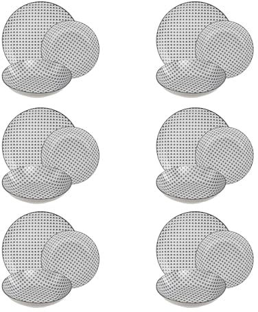 Secret de Gourmet - 18-teiliges service bohemia schwarz-weiße blume