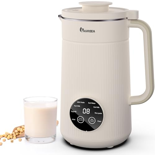 8-IN-1 IAGREEA Nut Milk Maker Machine, 35 oz Soy Milk Maker, Oat, Soy, Plant Based and Dairy Free Beverages, 2H Keep Warm Countertop Blender, 10 Blades, 12H Delay Start, BPA-Free, Self-Cleaning