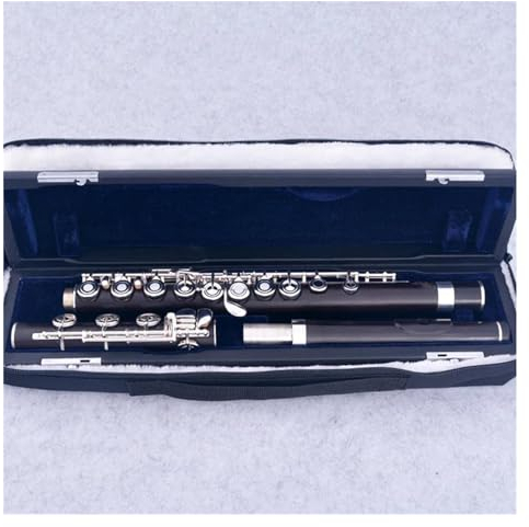 Professionelle Flöte Aus Rotholz/Ebenholz, 17 Klappen, Offenes Loch, Versilberte Klappen, Flöte Mit E-Klappe Querflöte für Anfänger (Color : Ebony)