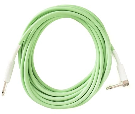 Fame Instrumentenkabel 6m Grün, Klinke Mono zu Winkelklinke, Sauerstofffreier Kupferleiter, Kreuzgeflechtschirm, Flexible PVC-Ummantelung, Ideal für Gitarre Bass Synthesizer