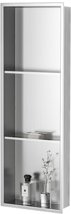Neodrain Wandnische Dusche Edelstahl Dreifach-Duschnische Wandnische Lagerung für Badezimmer 90x30 cm
