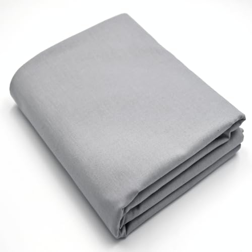 Stoff Virginia Tex, Meterware, Baumwollstoff 100%, große Breite 240 cm, Baumwollstoff 100% Oeko -Tex Standard 100 Unifarben zum Nähen (Grau, 200 cm)