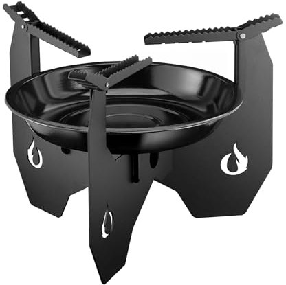 ONLYFIRE Portable Camping Stove with Carry Bag, Dutch Oven Stand with Foldable Pot Brackets, Wood Charcoal Outdoor Stove for Camping Hiking Picnic Patio Cooking, GS340