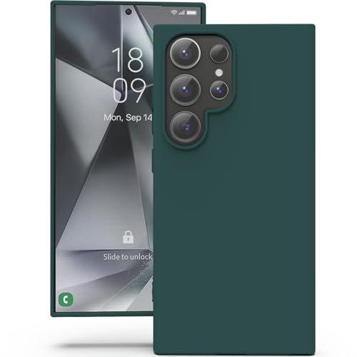 YATWIN für Samsung Galaxy S24 Ultra Hülle, Premium Silikon Handyhülle mit Kameraschutz, Seidig-Weicher Berühren Ultra Dünne Stoßfeste Kratzfeste Schutzhülle, Grün