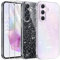 AROYI Coque 3 en 1 Compatible avec Samsung Galaxy A35 5G, étui à Paillettes Silicone Souple TPU Protection Case avec 2 Films de Protection en Verre trempé, Transparent pailleté Protecteur Coque