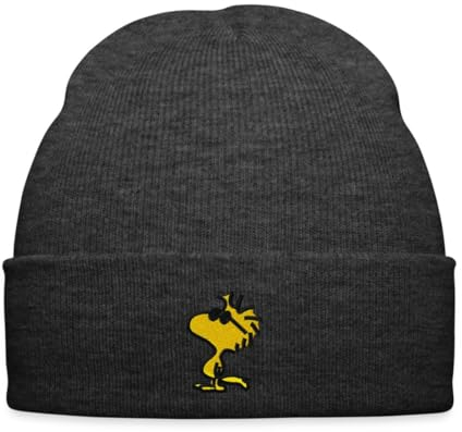 Spreadshirt Peanuts Woodstock Sonnenbrille Stick Wintermütze, One Size, Asphalt