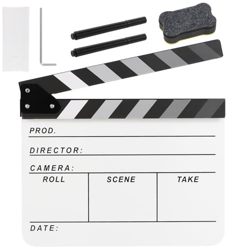 Ribvane Filmregisseur Schindel, Schiefer Fotografie, Video, TV, Aktionsszene, Acryl Klöppel Board Requisiten mit einem magnetischen Tafelradierer, zwei benutzerdefinierten Stiften, Reinigungstuch und