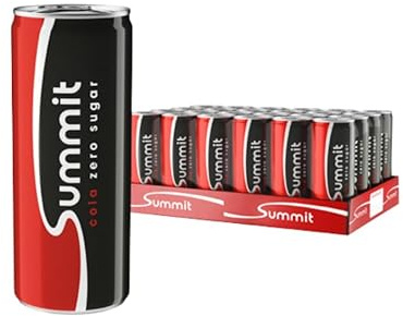 Summit Cola Zero 24x25cl (inkl. 6€ Pfand) - Erfrischende Zero-Cola mit vollem Geschmack, ohne Zucker und inklusive Pfand, 24 Dosen à 250 ml