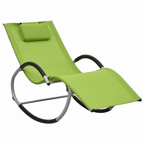 ZEYUAN Sonnenliege mit Auflage, Gartenliege, Liegestuhl, Sonnenstuhl, Sonneninsel Outdoor, Liegen, Gartenmöbel, Bäderliege, Relaxliege,Grün Textilene