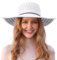 Procity Faltbarer Strohhut Damen Sonnenhut UV Schutz Strandhut mit Breiter Krempe Paris White