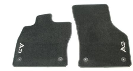 Audi 8Y1061275BMNO Textilfußmatten Premium Velours Fußmatten 2X Stoffmatten vorn, mit A3 Schriftzug *** Nicht für Mild-Hybrid (MHEV) / eTFSI ***