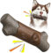 SUOXU Indestructible Dog Bone Chew Toy, Extreme Tough Gourmet Stick Squeaky Interactive Toy for Medium Large Extra-Large Dogs