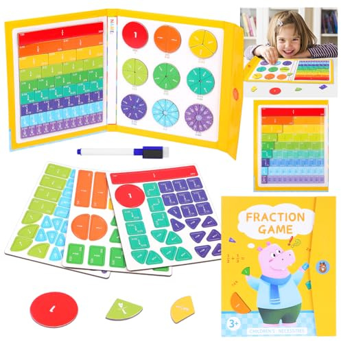 OFFCUP Arithmetisches Lernspielzeug, Bruchrechnen Magnetisch Material | Montessori Mathe Spielzeug Magnetische Bruchrechnen Spiel, Montessori Spielzeug Fraction Game mit Magnetische Bruchkacheln