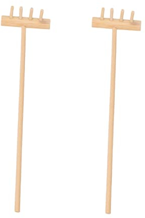 KITANDOVE Mini-Zen-Garten-rechen Aus Bambus 2 Stück Satz Für Sandkasten Dekoration Blumenbepflanzung Handwerklich Verarbeitet