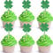 ENLACE Vierblättriges Kleeblatt Tortendeko,24 Stück Happy St. Patricks Day Cupcake Topper,Glitzer Kleeblatt Muffin Deko,Vierblättriges Kleeblatt Kuchendeko,Cupcake Topper für St. Patricks,Geburtstag