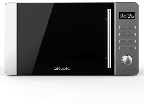 Cecotec Forno a Microonde 20L Proclean 5010 Flatbed Inox. 700W, 8 Programmi, Design Compatto, Interno Ceramico, Timer 60 Min, Tecnologia 3Dwave, Dettagli Metalizzati
