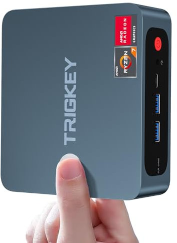 TRIGKEY Mini PC, AMD Ryzen 7 Pro 5850U (Up to 4.4GHz, 8C/16T), Micro PC 32G DDR4 1TB NVMe SSD, Support 8Cores 2000MHz GPU, DP+HDMI+Type-C 4K Output, WiFi-6, BT 5.2, 1000M LAN, S5 Mini Gaming PC