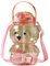 Abbdbd Botella De Agua Grande con Forma De Oso Kawaii De 1000ml, con Pajita Y Correa, Bonita Botella Portátil para Bebidas De Oso para Trabajo Deportivo Diario