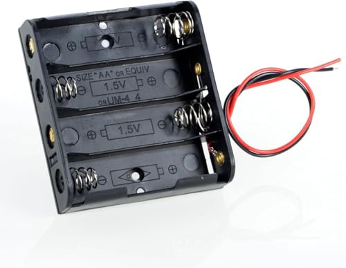 Zodazoqa 1Pcs 4 x AA 6V Battery Holder Battery Storage Box Case Box Wired ON/OFF Switch and Cover