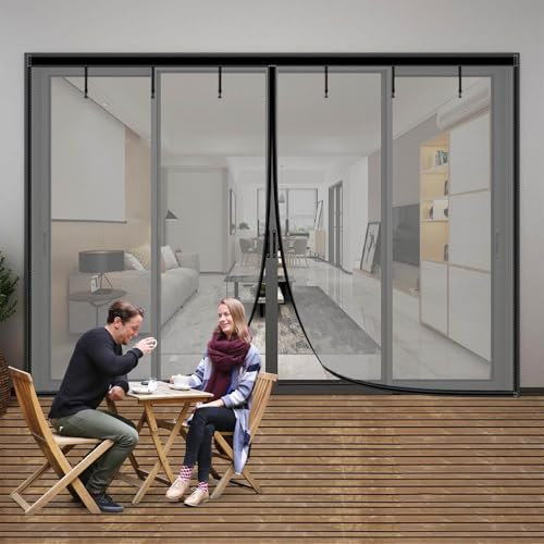 Zanzariera Magnetica Per Porta Finestra Tende Porta A Zanzariera Per Garage 305x244cm 488x244cm Si Chiude Da Sola Per Corridoi Porte Patio(Nero,274x244 CM)