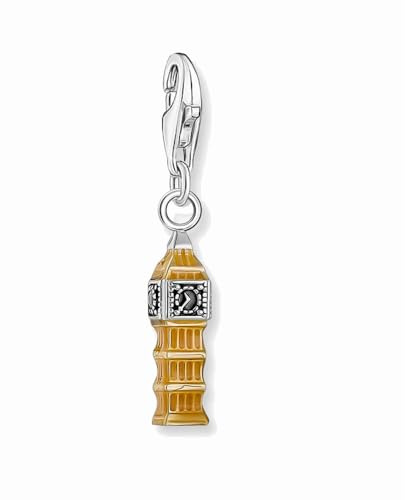 THOMAS SABO Charm Pendant London Big Ben Recycled Silver with White Zirconia Charm Club Accessories
