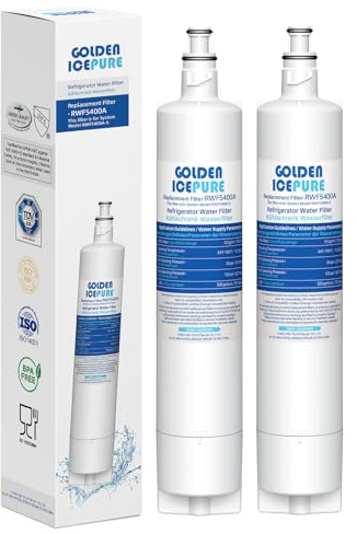 GOLDEN ICEPURE Kühlschrank-Wasserfilter für Fisher & Paykel, 2er Pack | Ersatz für Fisher & Paykel 847200 & RS9120W – reduziert Chlor, Kalk und Verunreinigungen für frisches Wasser und Eis.