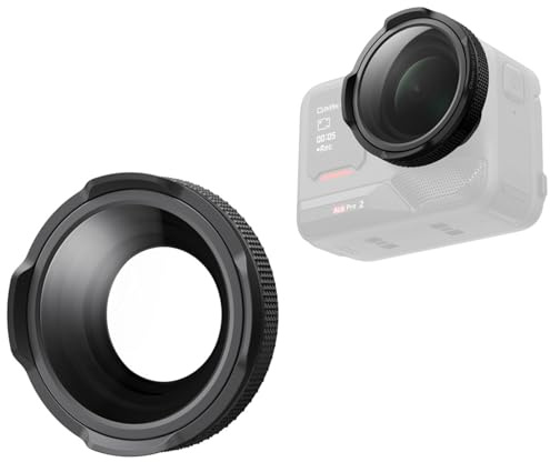 OURHZTB Adjustable Macro Lens Compatible for Insta360 Ace Pro 2 Close-Up Lens, 10cm-75cm Focus Length Range Action Camera Lens Upgrade Parts Accessories