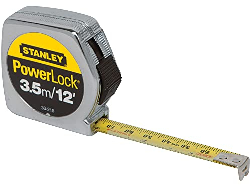 Stanley 33-215 3,5 m x 1,27 cm PowerLock Maßband, Silber, 30,5 x 1,27 cm
