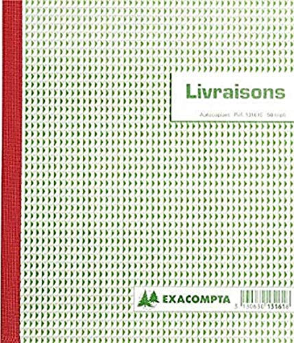 Exacompta - Réf. 13161AE - 1 Manifold LIVRAISONS - 50 feuillets numérotés et autocopiants - triplicatas (1 original + 2 copies) - format 210 x 180 mm - fabriqué en France