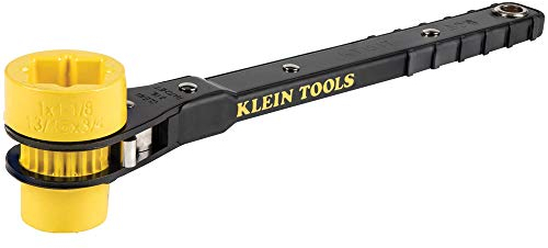 Klein Tools KT151T Lineman's Ratschenschlüssel mit Schraubendesign, 3/4 Zoll, 13/16 Zoll, 1 Zoll x 1-1/8 Zoll Kombi-Vierkant-Stecknuss