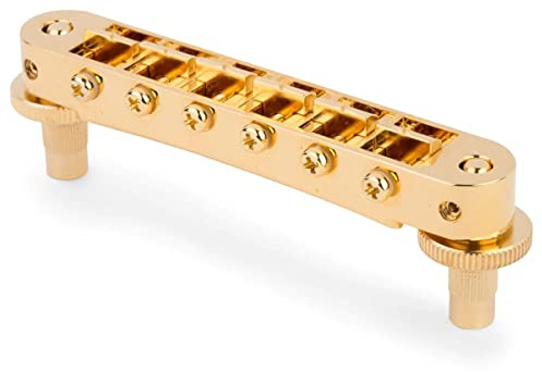 TonePros Locking Tune-o-matic (small posts) Notched Saddles Gold