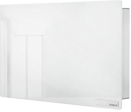Blomus -VELIO-Schlüsselkasten/Glasmagnettafel in zeitlosem Weiß, hochwertige Verarbeitung, 7 Schlüsselhaken, magnetischer Verschluss, moderne Schlüsselbox (B / H / T: 30 x 20 x 5 cm, Weiß, 65363)