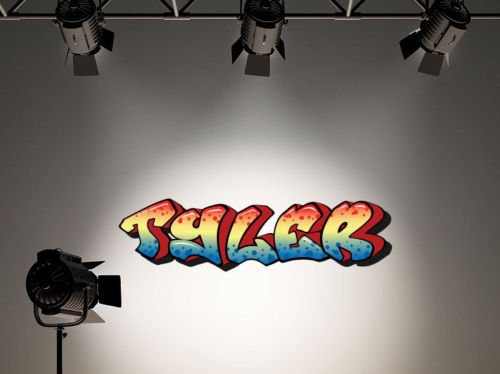 60 Second Makeover Limited Full Colour Personalised Graffiti Name Girls Boys Bedroom Wall Stickers Custom Personalised Stickers Wall Mural Custom Name Decals Kids Decoration - 150cm