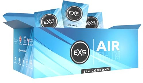 EXS Air Thin Kondome (144er-Pack) Reguläre Passform, Premium-Latex mit nicht spermizidem Gleitmittel, mit Reservoir, PETA-zertifiziert, 3 Jahre Haltbarkeit – CE-gekennzeichnet, Deutsch entwickelt