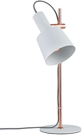 Paulmann 79658 Neordic Haldar Tischleuchte max. 1x20W Tischlampe für E14 Lampen Nachttischlampe Weiß/Kupfer matt 230V Metall ohne Leuchtmittel
