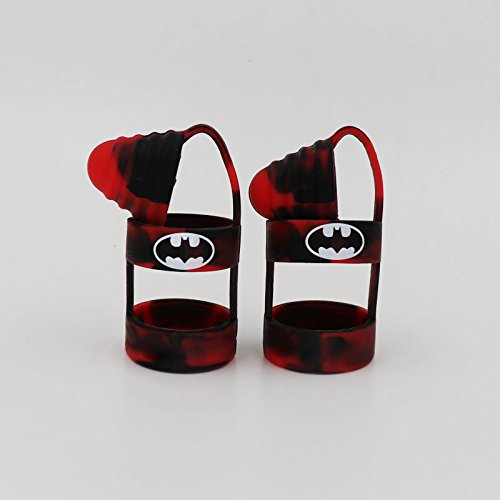 Ruiyitech 2 soportes con anillas y tapón para depósito de vapeador 510 810 RTA RDA, silicona, antideslizante, con boquilla Black Red