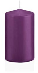 INNA-Glas Wachskerze Maeva, violett, 10cm, Ø 6cm, 33h - Made in Germany - Stumpenkerze - Windlicht Kerze