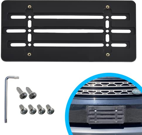 TN TrunkNets Inc Front License Plate Bumper Mount Holder Bracket for Land Rover Range Rover + 6 Unique Screws & Wrench