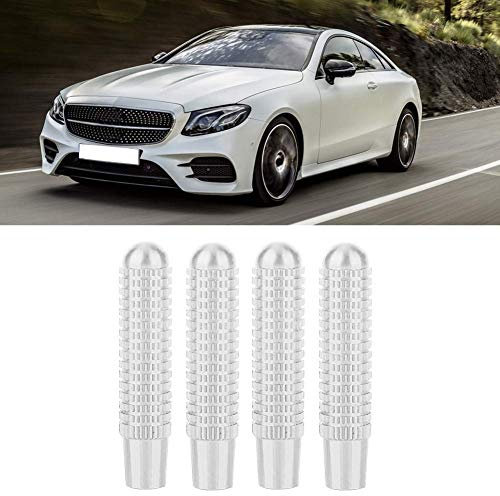 Qiilu Door Lock Pins Cover, 4pcs Aluminum Alloy Car Door Lock Pin Knob Cover Fit for Mercedes Benz A B E CLA GLA GLC GLK Class(Silver)