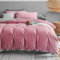 Michorinee Winter Plüsch Bettwäsche Set 135x200 Cashmere Touch Flauschig & Warme Coral Fleece Wendebettwäsche - Rosa/Grau | 135 x 200 cm Bettbezug + 80 x 80 cm Kissenbezug