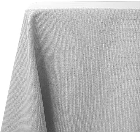 Tischdecke Abwaschbar Reisgrau 120 x 120 cm Leinenoptik Wasserdicht | Tischdecke outdoor Lotuseffekt Tischtuch Eckig Gartentischdecke für Esstisch Küche Hochzeit Alltag Partys Weihnachten Neujahr
