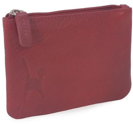 Catwalk Collection Handbags - Petit Portefeuille Femme Cuir - Mini Porte Monnaie - RFID Blocage - Boîte Cadeau - Mimi - Rouge