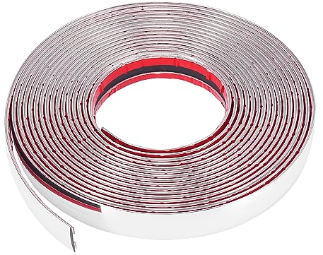 X AUTOHAUX Zierleiste Auto Chromleiste Selbstklebend Chrom Zierleisten Chromstreifen Flexibel Klebeband für Autokarosserie Türfenster 5m x 20mm