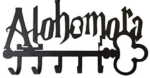 MYBOON - Soporte para Llaves de Metal para Halloween con 5 Ganchos, Adhesivo para Montaje en Pared, diseño de Hierro, Percha Negra, Gancho de Pared, Negro