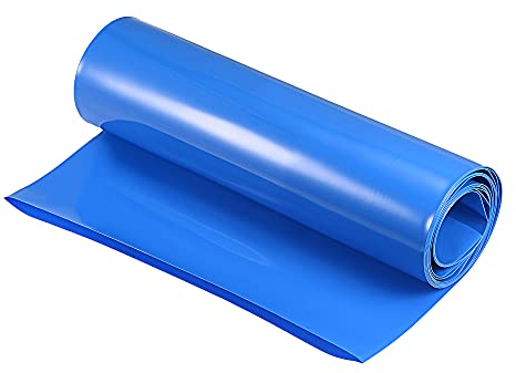 sourcing map PVC Schrumpfschlauch Rohr Ersatz 2m 230 mm Flache Akkupack Blau