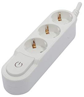 Bloc Design 3x16A avec interrupteur - 0,5m - Blanc (SCH)