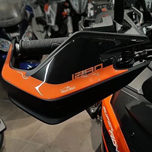 Resin Bike Adesivi Moto Compatibile con KTM 1290 Super Adventure S e R 2021. Protezione Paramani da Urti e Graffi. Adesivi Resinati con Effetto 3D - Made in Italy