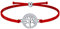 J.Endéar Lebensbaum Armband Silber 925 für Damen Junge Mädchen Verstellbare Kordelkette Rot, Geburtstag Kindertag Muttertag Schmuck