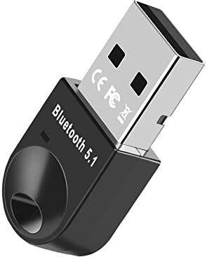 JeoPoom USB Bluetooth 5.1 Adapter, Bluetooth Dongle USB 5.1 EDR, Bluetooth Transmitter Receiver, for Desktop, Laptop, Keyboard, Printers, Headsets, Speakers, Supports Windows 7/8/ 8.1/10(Black)